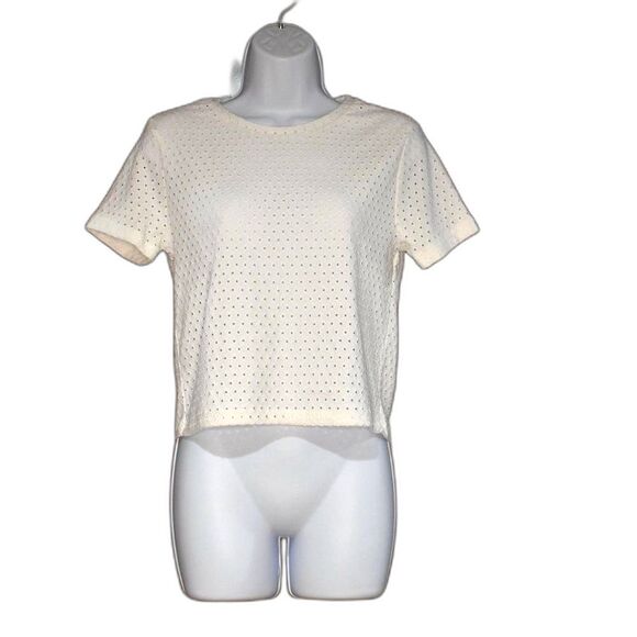 Zara White Short Sleeve Blouse Size Medium Minimalist Chic Summer Top - Picture 2 of 14